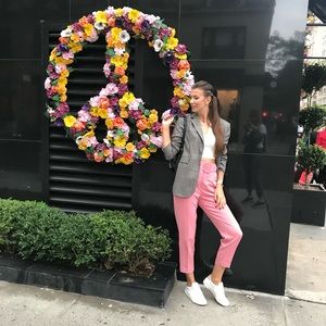 Zara pink belt pants